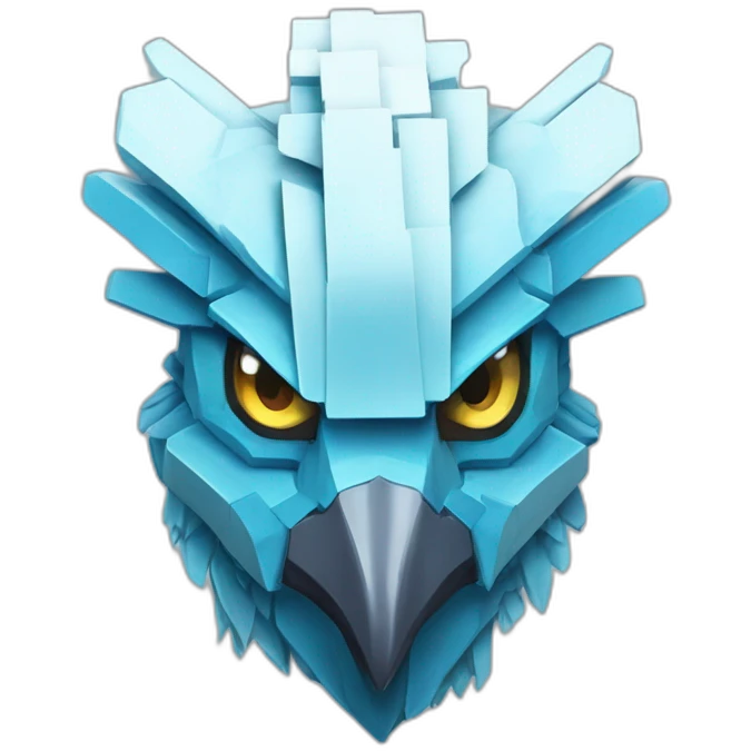 Minecraft Articuno Cyberpunk Head emoji