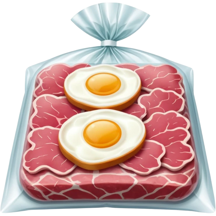 Irish breakfast raw meats in a sealed package  emoji
