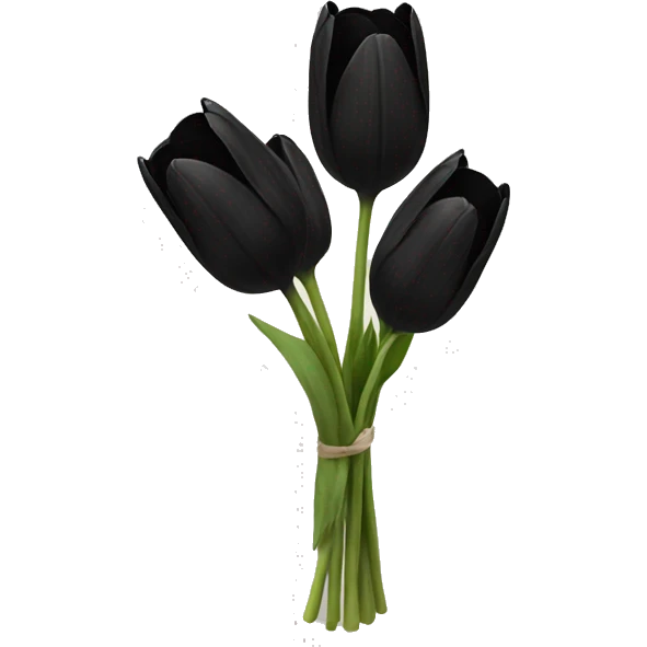 A bouquet of black tulips emoji