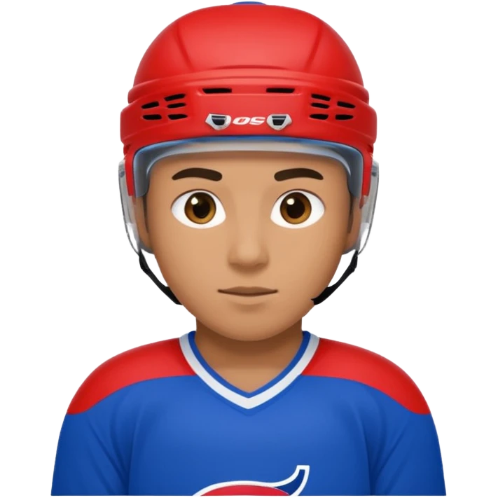 Hockey player in red and blue emoji