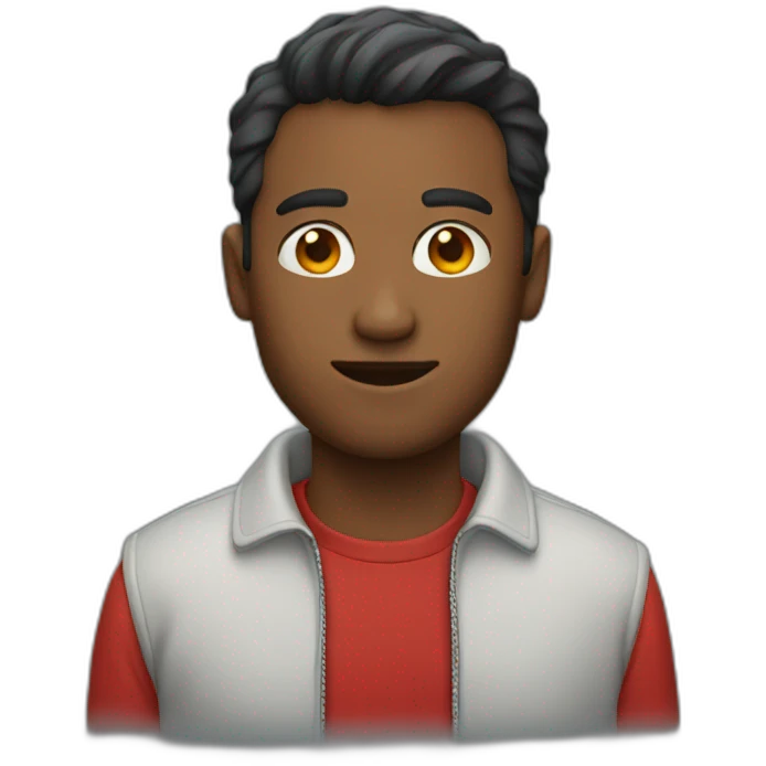 Man wearing red full body emoji