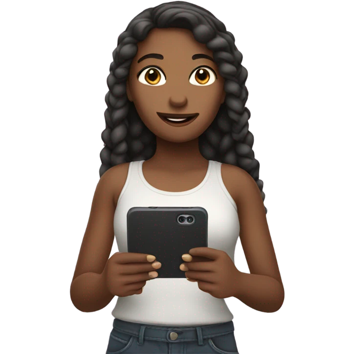 Girl with phone emoji
