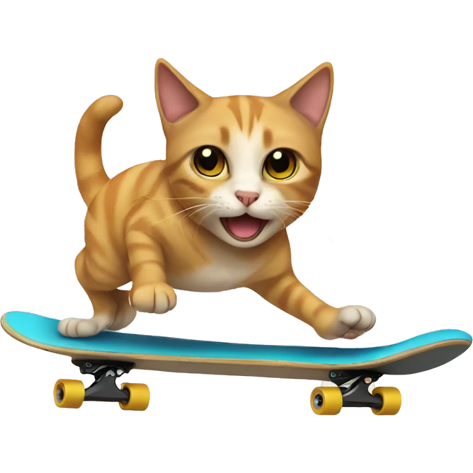 Cat on a skateboard emoji