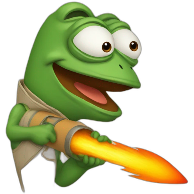 pepe with rocket emoji