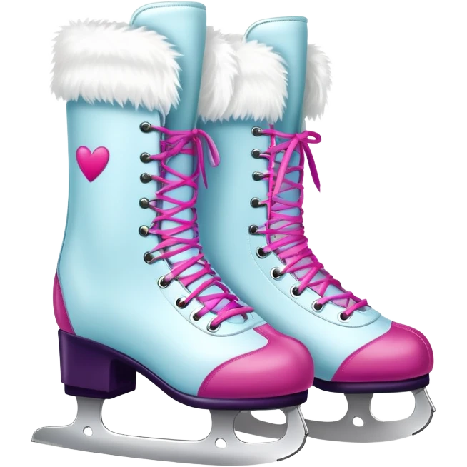 figure skating boot with colorful leg warmers pulled up over the skates emoji