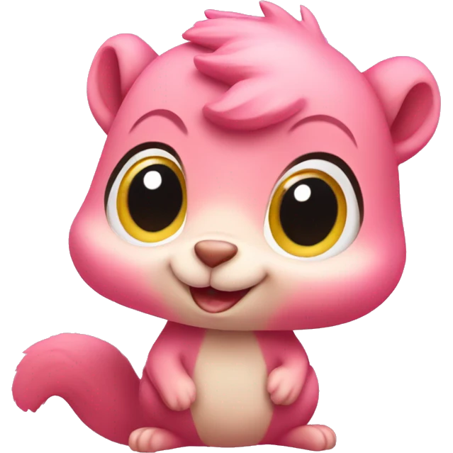 Cute little pink squirrel  emoji