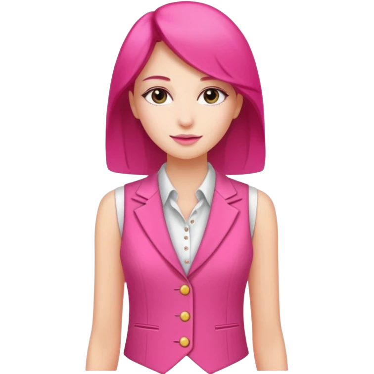 a stylish women’s vest, sleeveless, elegant and decorative design, in a bright pink color with small cute details, feminine and fancy look, no background emoji
