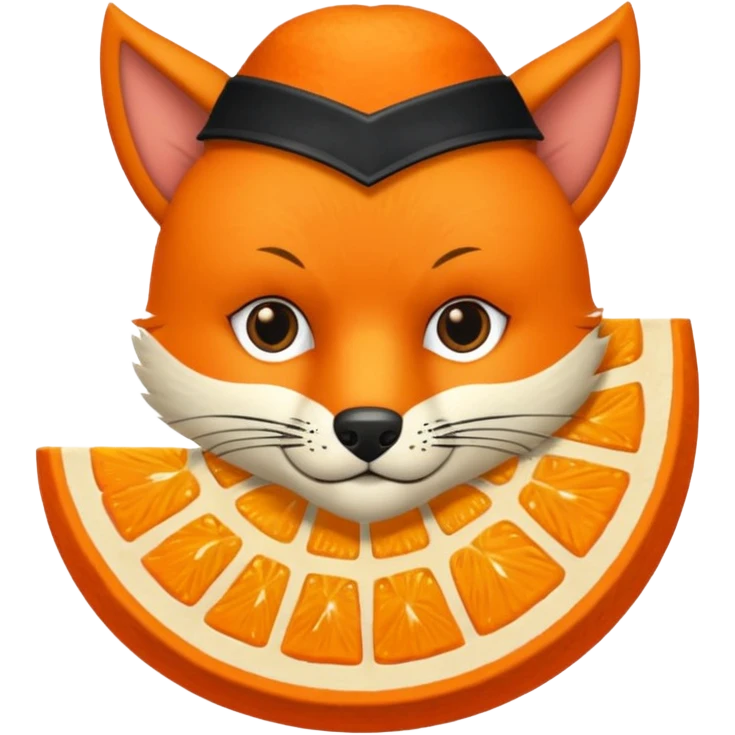 zorro naranja mascota agarrando una llanta emoji