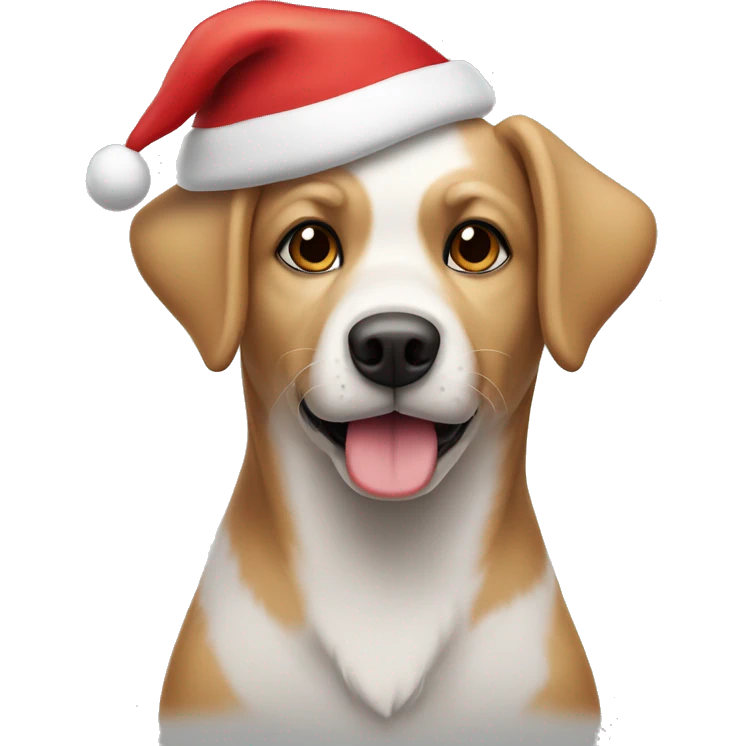 Dog in Santa hat emoji