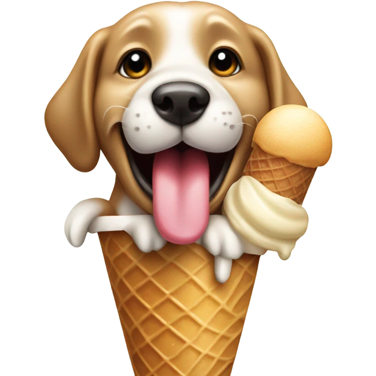 DOG eating ice cream emoji