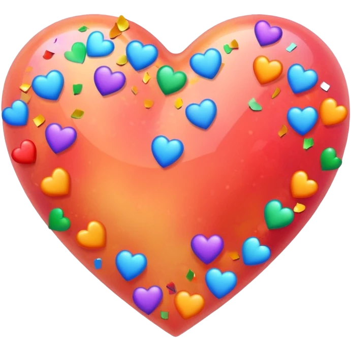 peach heart with a confetti effect emoji
