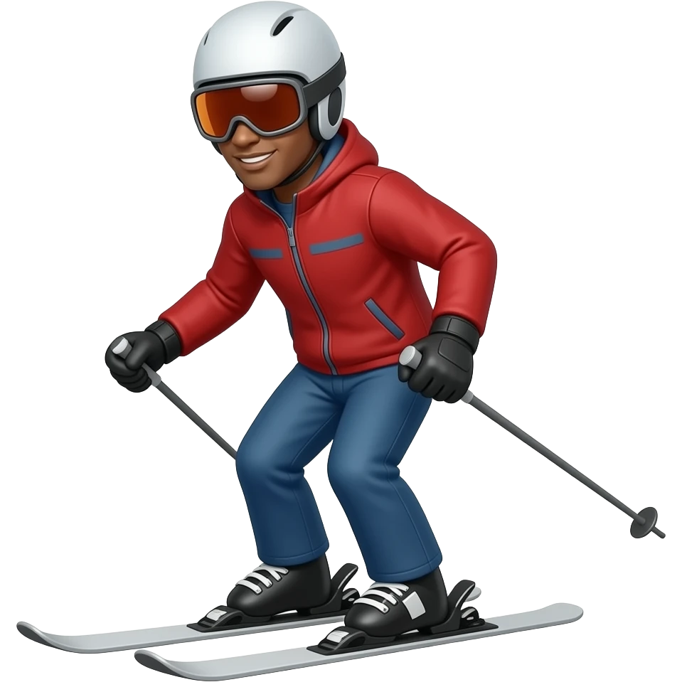 Black man skiing’s emoji