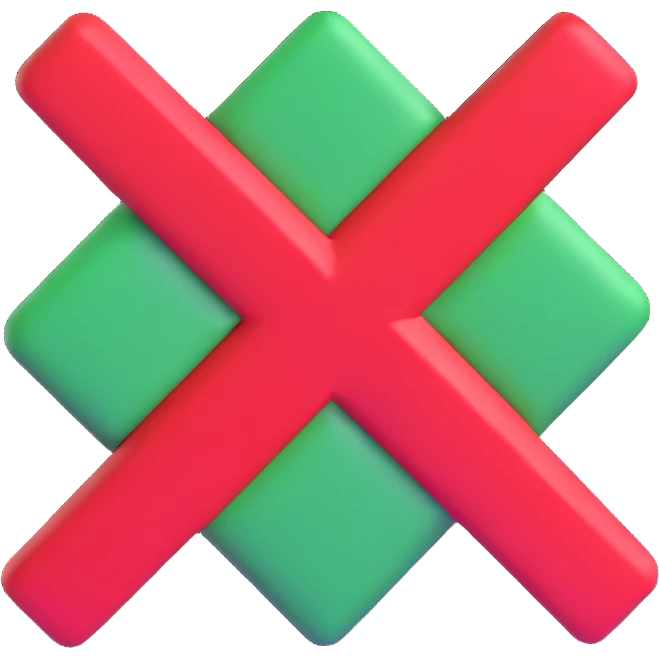 3D red X mark symbol for no emoji