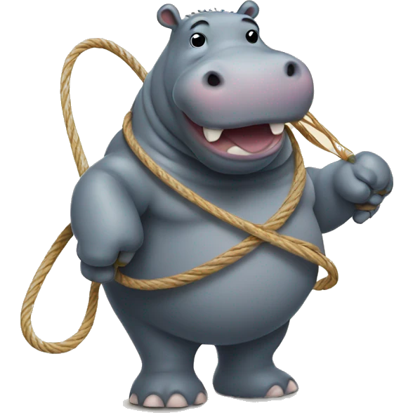 Hippo holding a lasso emoji