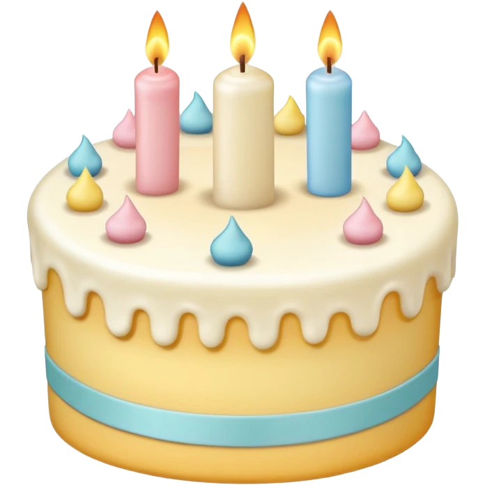 1 layer pastel birthday cake with one candle  emoji