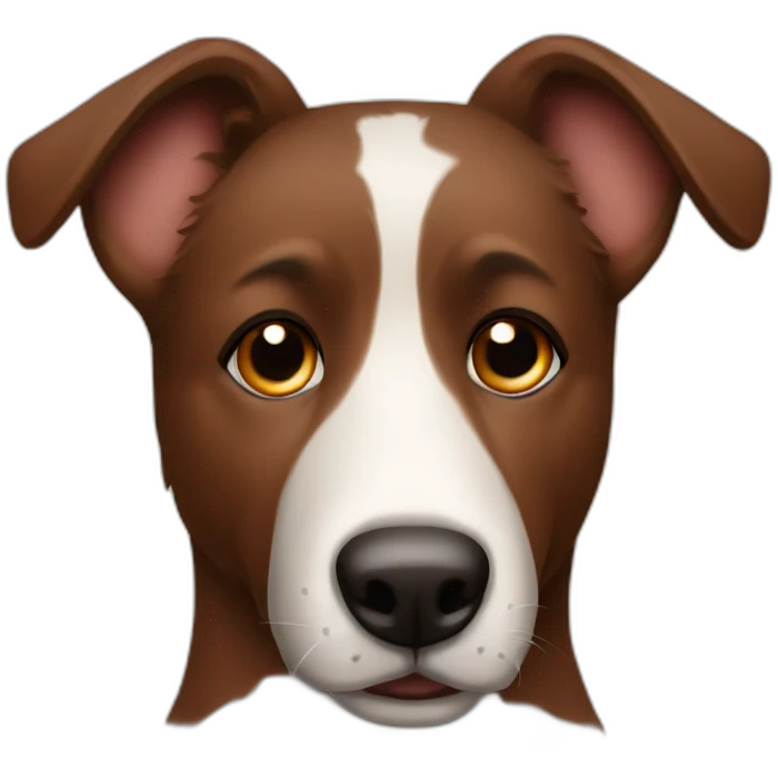brown australien sheperd with brown dspot on nose emoji