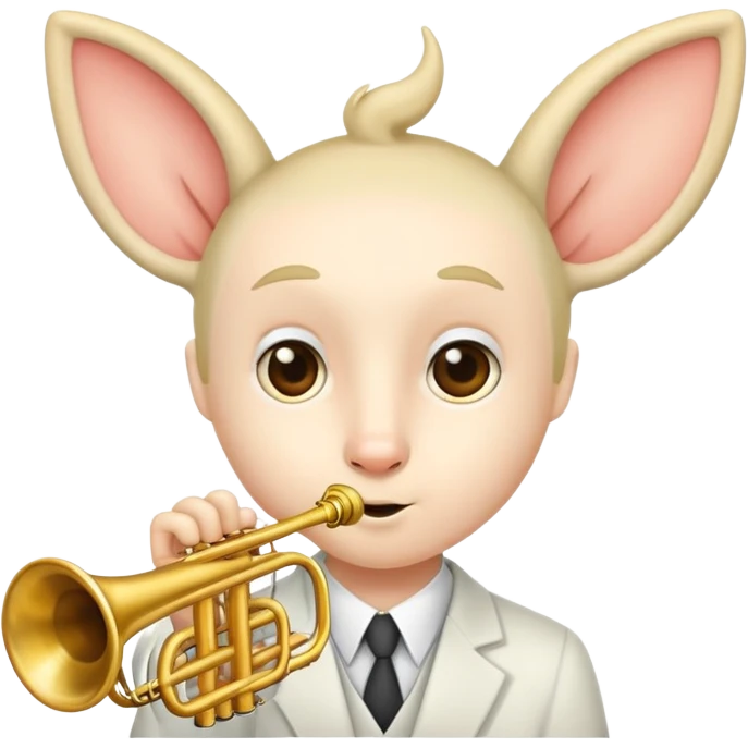 Character with trumpet-shaped ears emoji