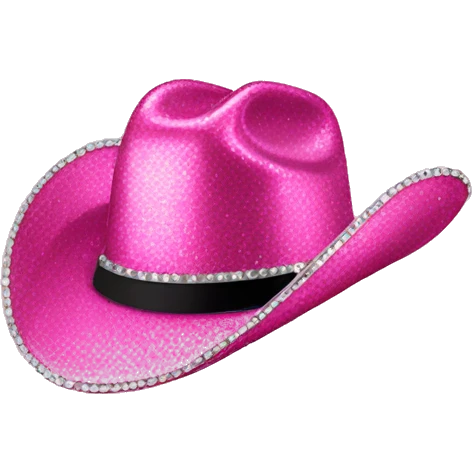 Pink sparkly cowboy hat emoji