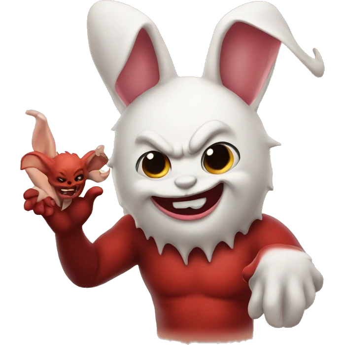 devil with bunny emoji
