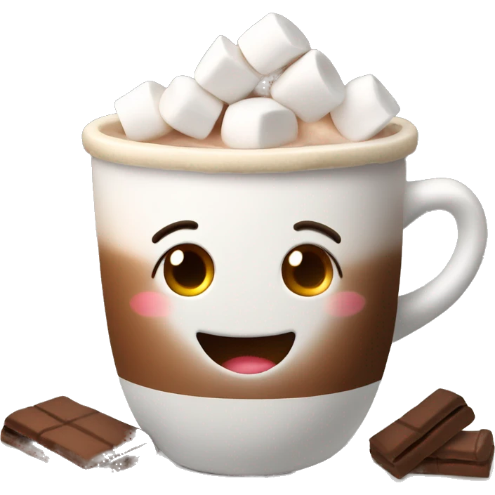 Hot coco with marshmallows  emoji
