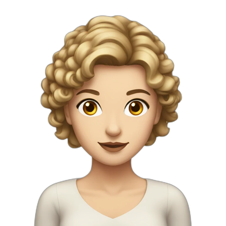 Anastasiia with browm hair emoji