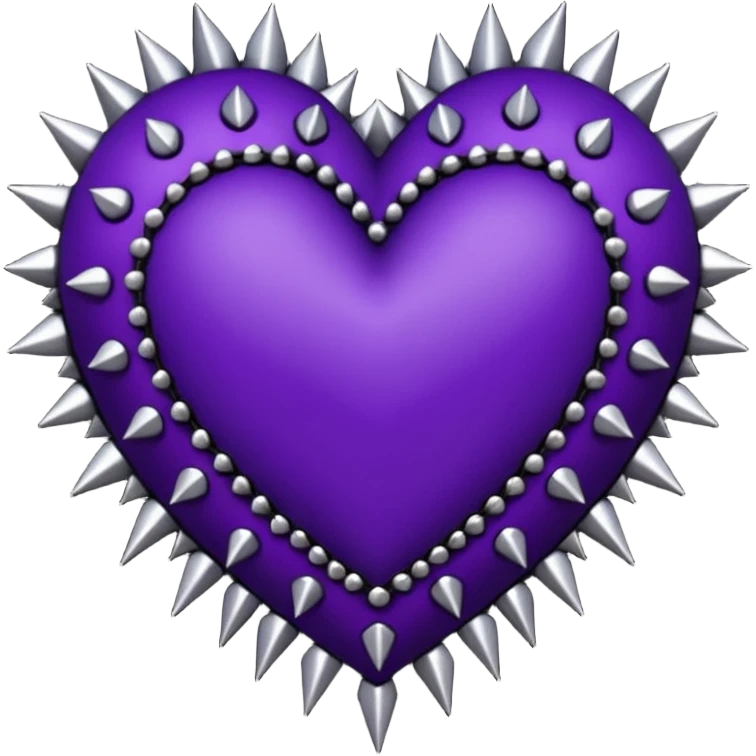 goth heart with purple lace and silver spikes emoji