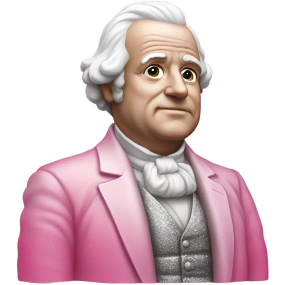 Pink ombre John Adams statue with gator and glitter  emoji