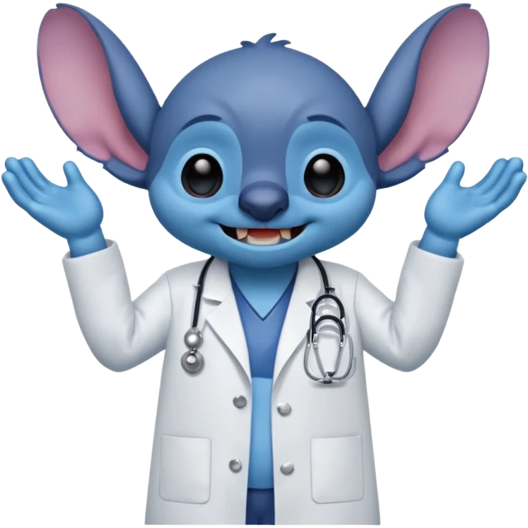stitch com fantasia de medico emoji