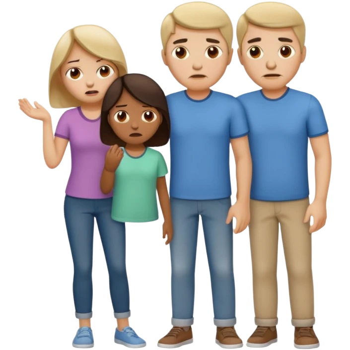 семья из 3 человек где 1 человек недоволен  emoji