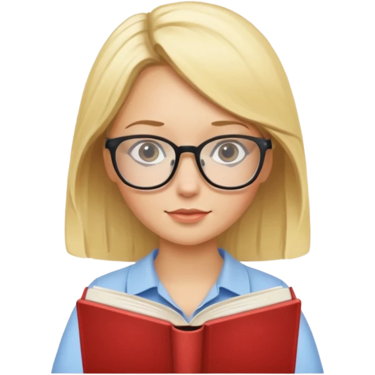 blonde girl with glasses reading emoji