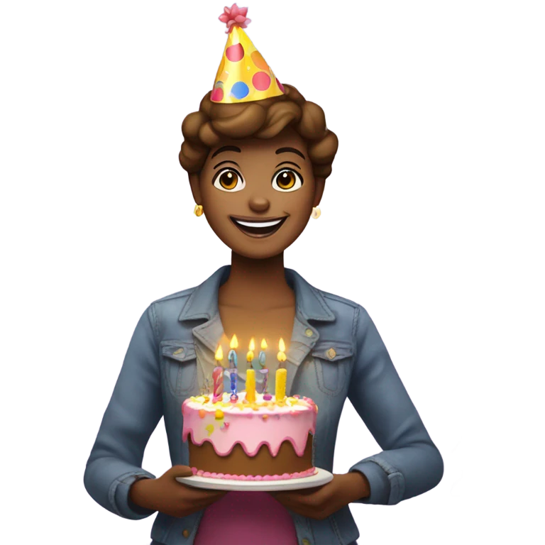 Susie celebrating her birthday emoji