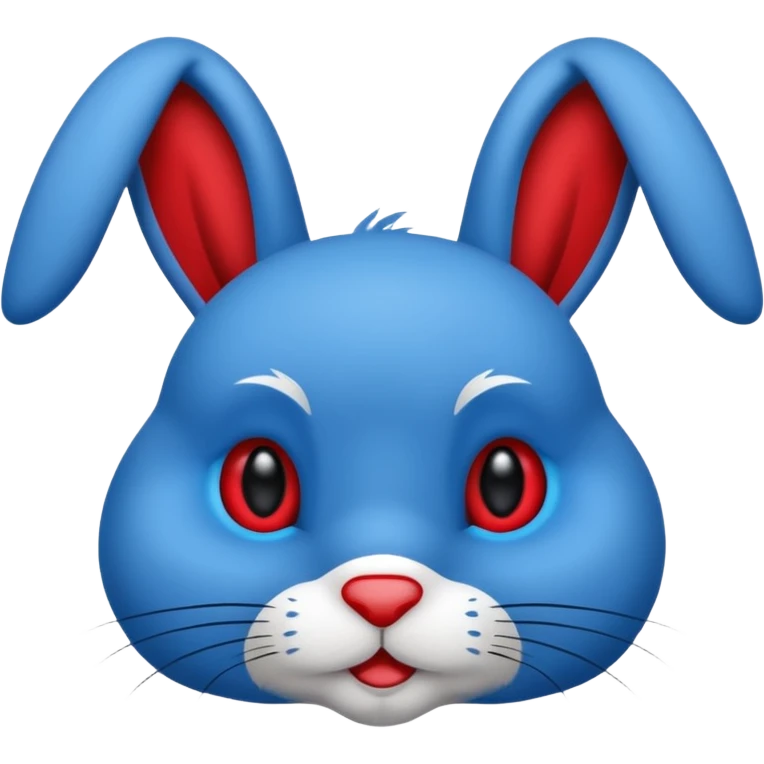 Un lapin extrêmement terrifiant bleu et noir  emoji