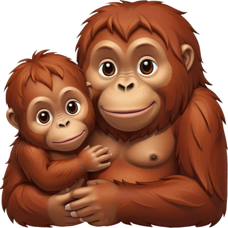 orangutan mother with baby emoji