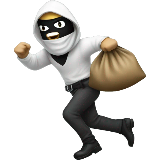 Robber running with money bag emoji