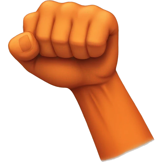 Orange Colour human wrist's punch emoji