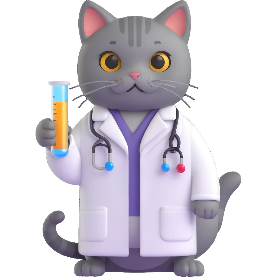 cat scientist holding a test tube emoji