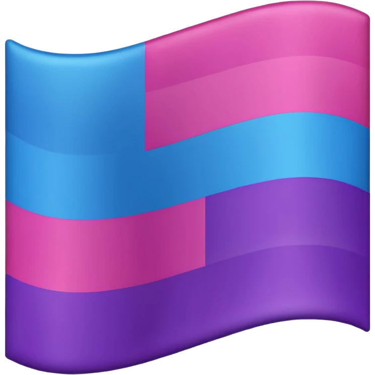 I want a flag, I want the first stripe at the top of the flag to be pink 🩷. I want The middle stripe to be the color purple 💜. And finally the bottom stripe I want the color blue 💙. Only those three colors in that exact order, pink, purple, blue. Make the colors more vibrant. No white. emoji