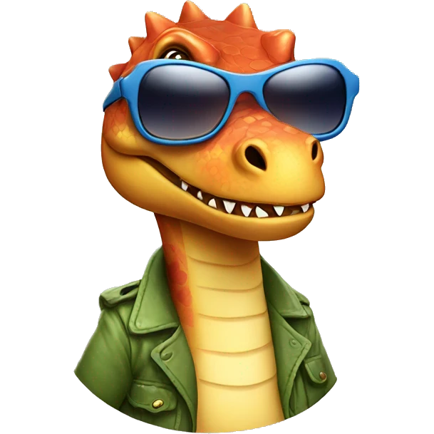cool dinosaur with sun glasses emoji