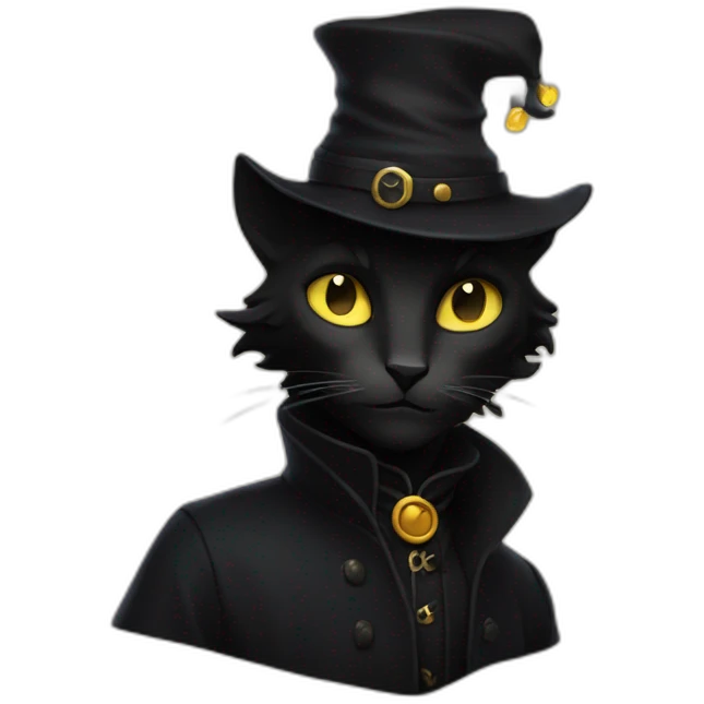 Chat noir sorcier emoji