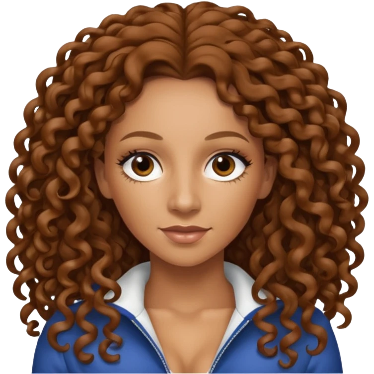 Mel B with brown long curly hair emoji