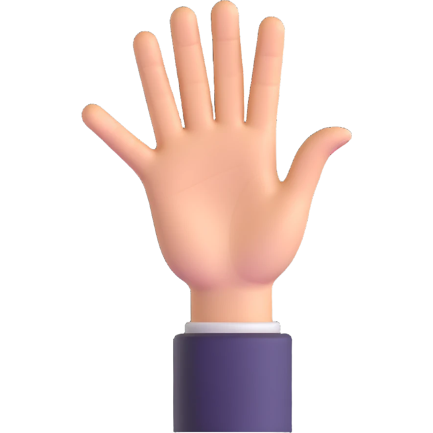 person with hand raised in a 'stop' gesture emoji