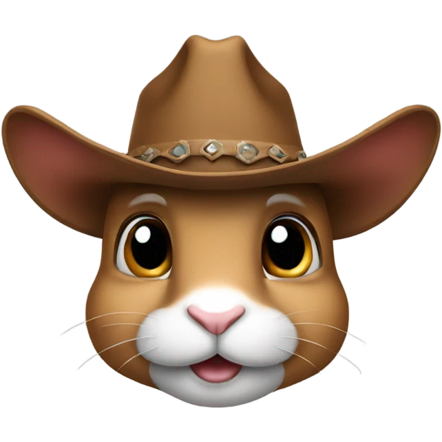 Rabbit wearing a cowboy hat emoji
