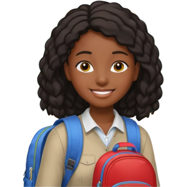 Black skinned female student emoji
