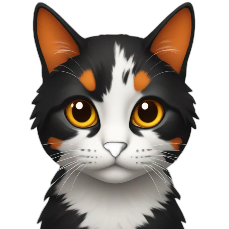 Cat black and orange ans white emoji