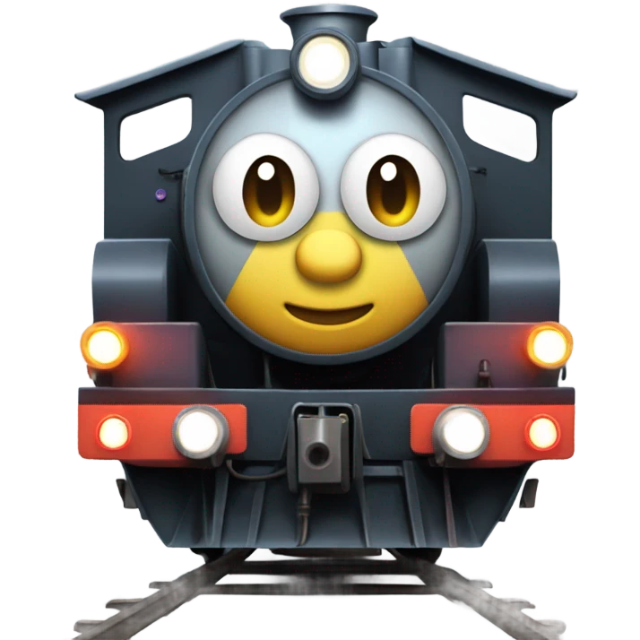 A electric locomotive (With little Kirby shiny eyes) emoji