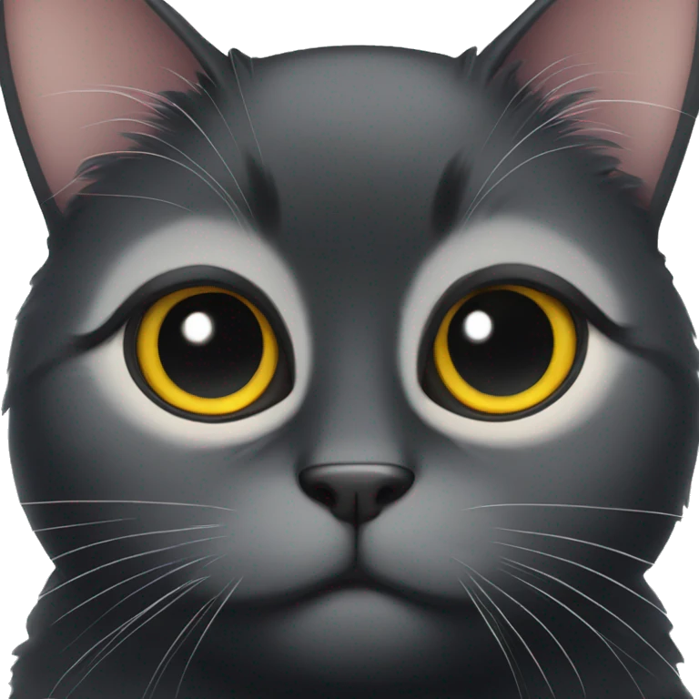 black cat dumb big eyes emoji