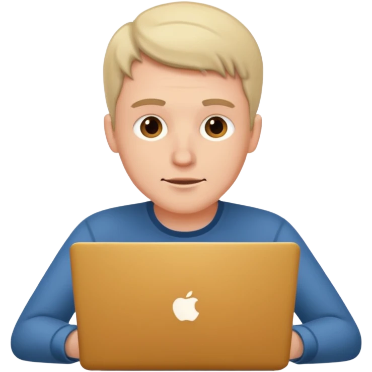 white man use laptop emoji