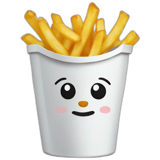 chat sur une poubelle avec de frites emoji