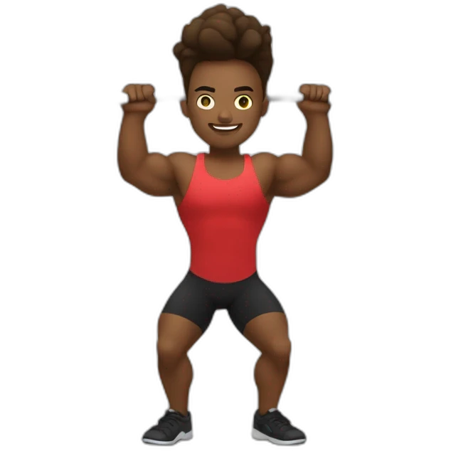 Weightlifter doing a snatch  emoji