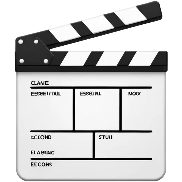 extremely minimal clapperboard icon, only the most essential lines, simple design emoji